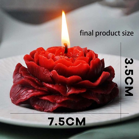 Peony Blossom Candles – Hand-Poured & Highly Detailed | White & Colored | Scented & Unscented Variants