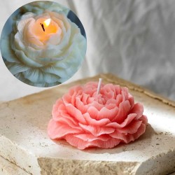 Peony Blossom Candles – Hand-Poured & Highly Detailed | White & Colored | Scented & Unscented Variants